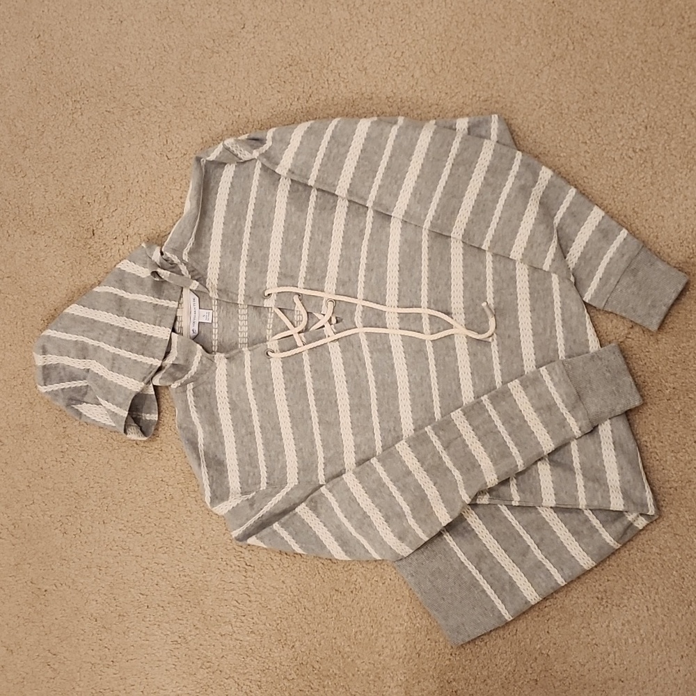 NWOT Southern Tide Swim Cover up or Long Sleeve Dress Gray/White size S
